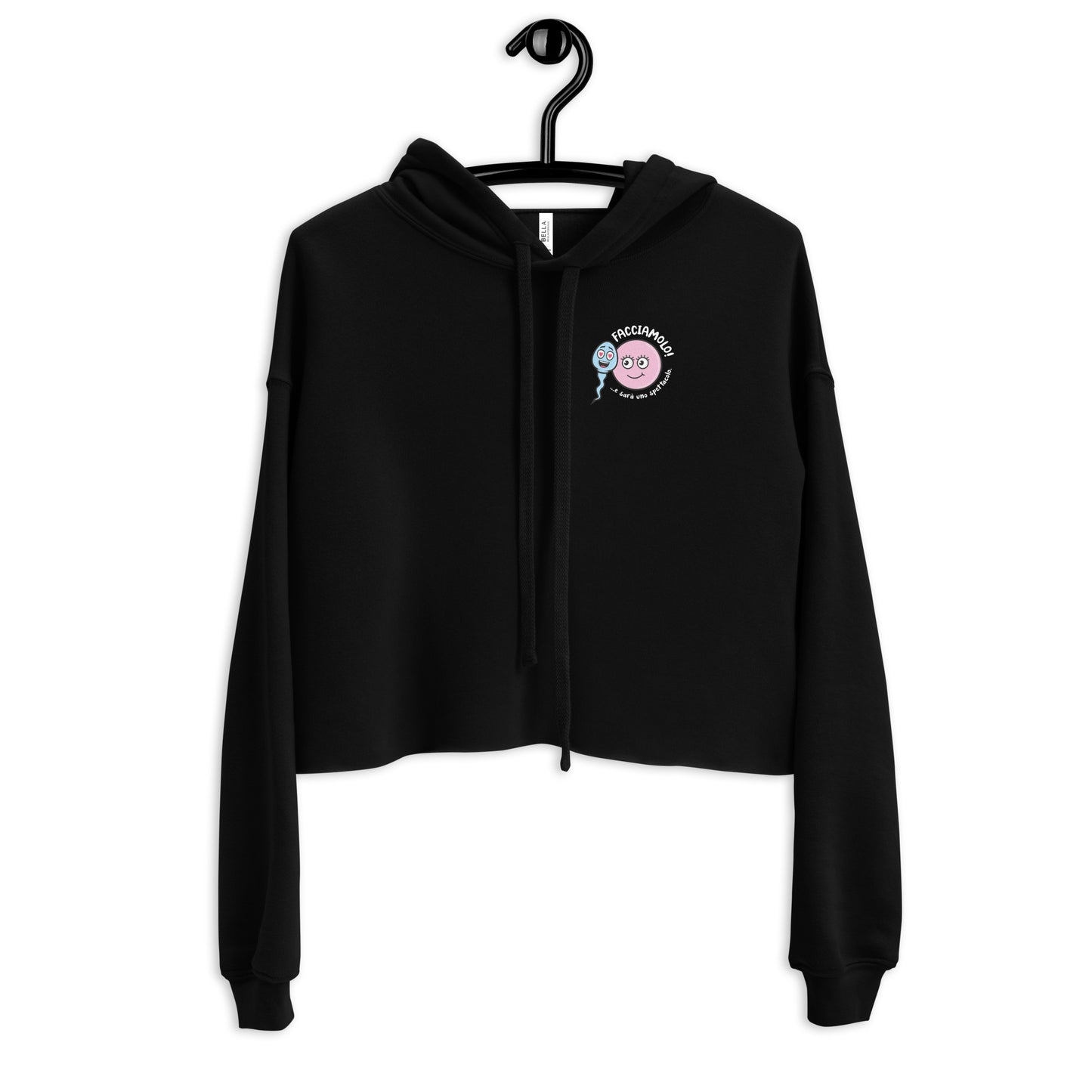 Felpa Zoo & Ovo con cappuccio crop top nera