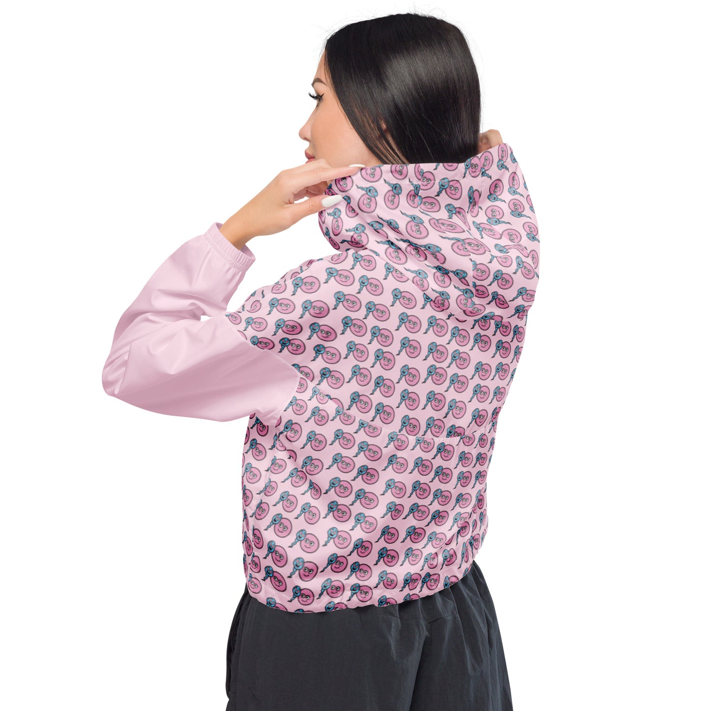 Giacca a vento Zoo & Ovo crop-top rosa