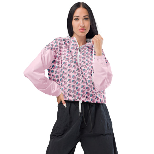 Giacca a vento Zoo & Ovo crop-top rosa