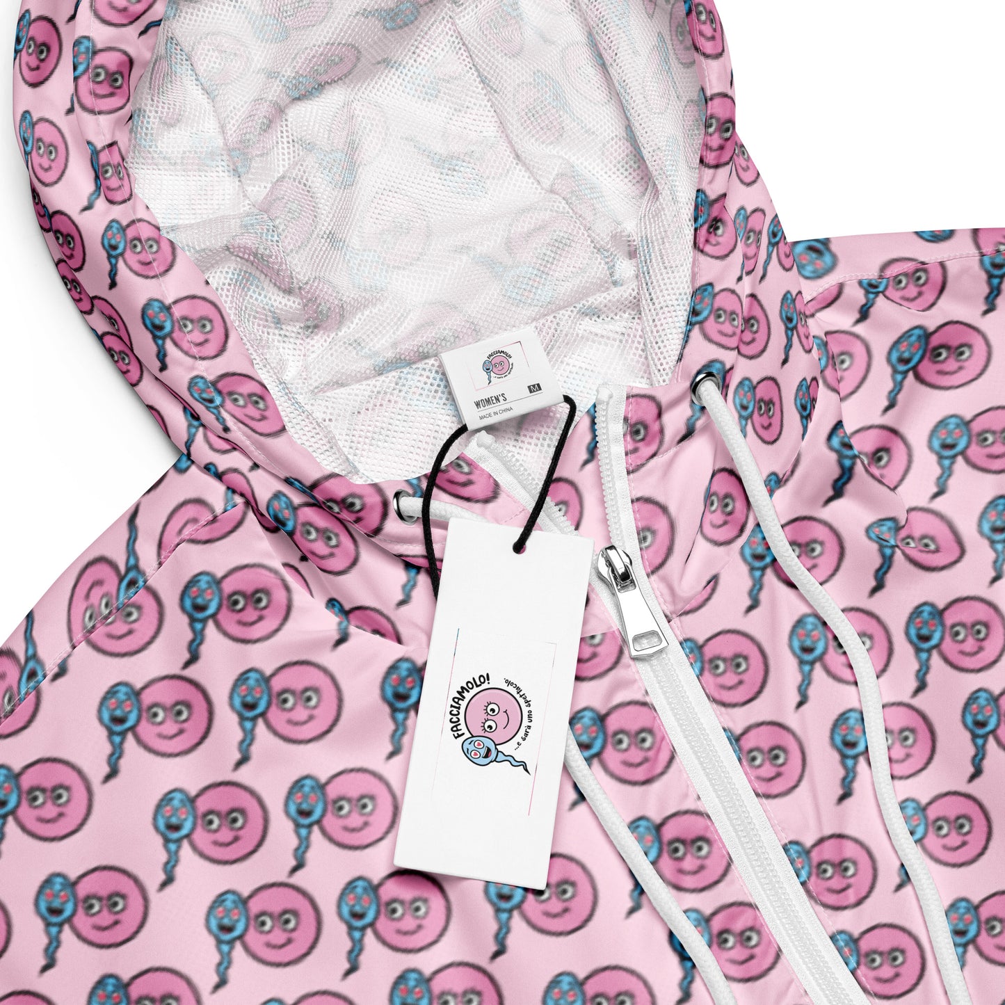 Giacca a vento Zoo & Ovo crop-top rosa