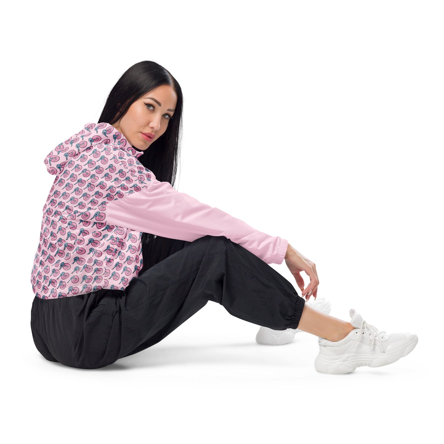 Giacca a vento Zoo & Ovo crop-top rosa