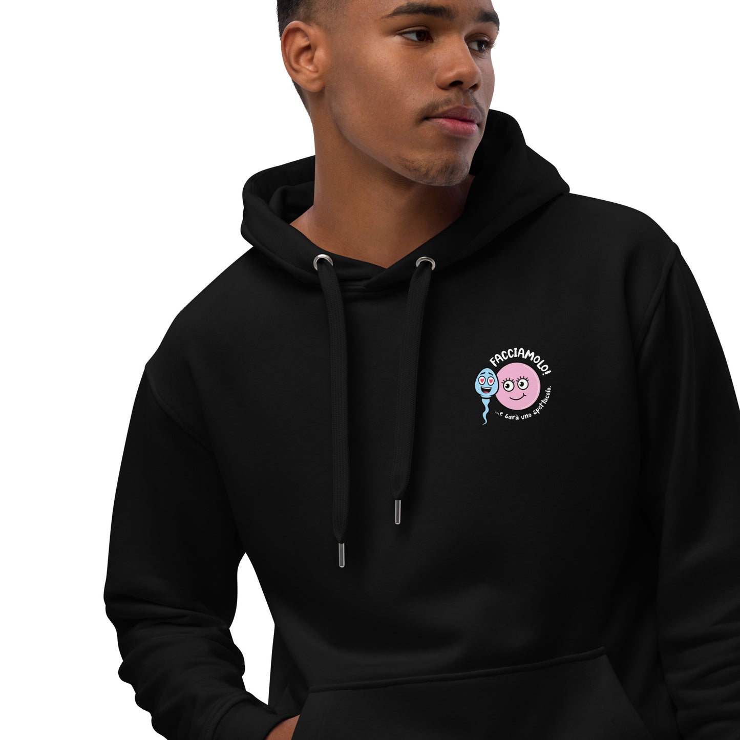 Felpa Zoo & Ovo con cappuccio nera unisex