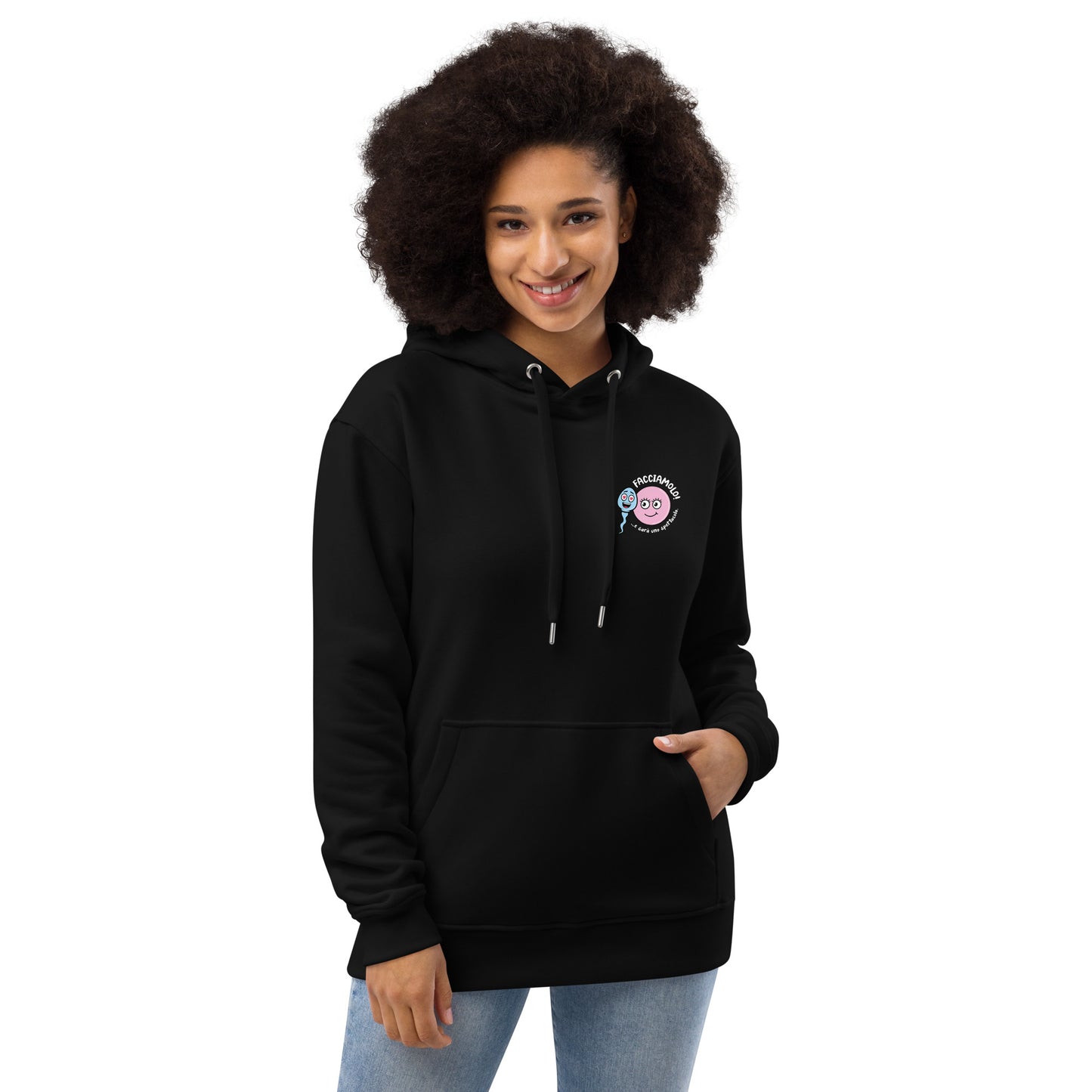 Felpa Zoo & Ovo con cappuccio nera unisex