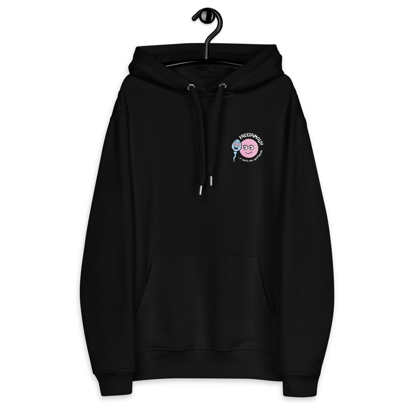 Felpa Zoo & Ovo con cappuccio nera unisex