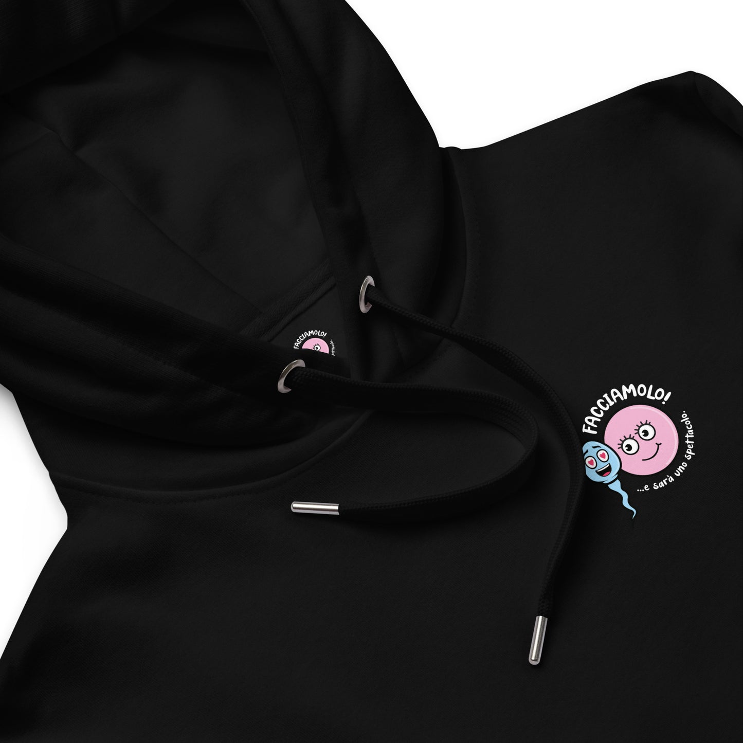 Felpa Zoo & Ovo con cappuccio nera unisex