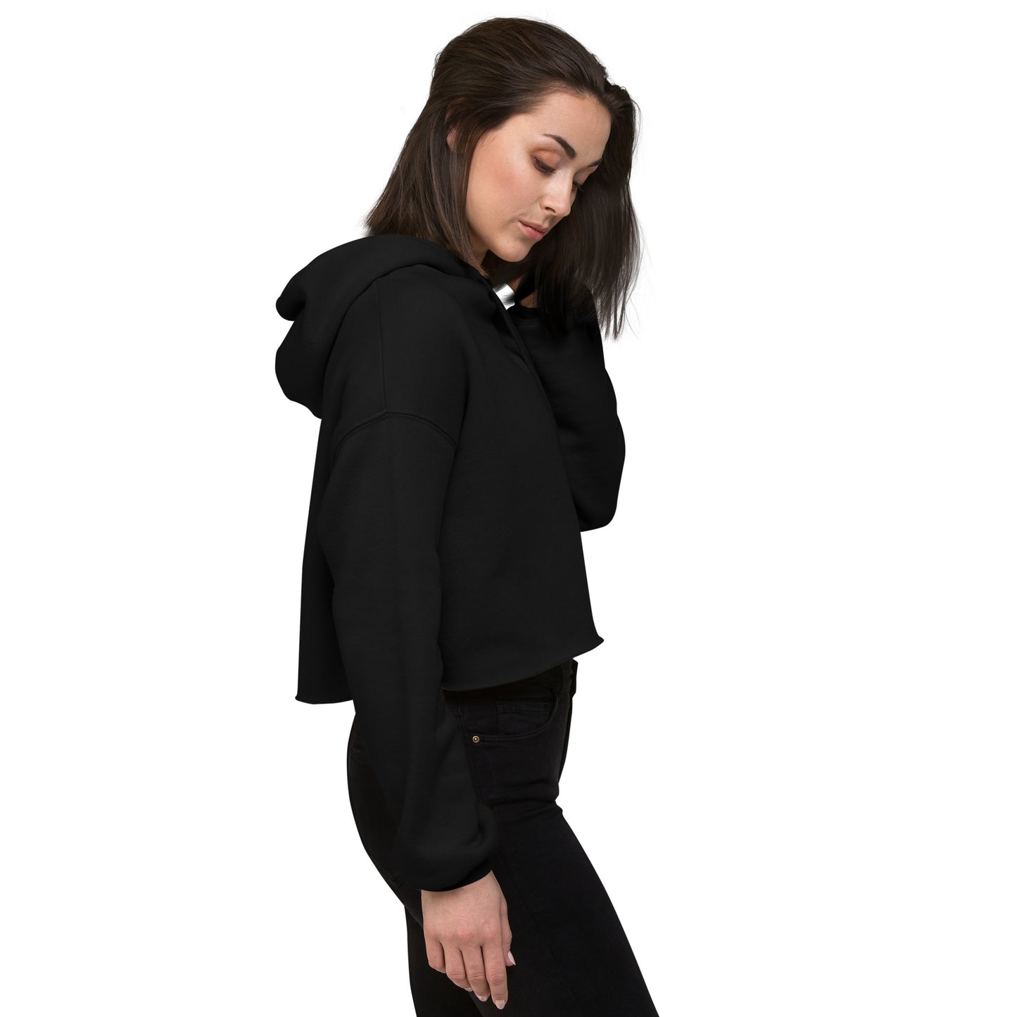 Felpa Zoo & Ovo con cappuccio crop top nera